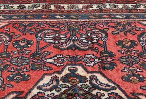 Vintage Light Red Floral Tribal 4'5 X 6'8 Hamedan Persian Rug