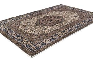 Vintage Cream Tribal Geometric 5X7 Tabriz Persian Rug