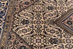 Vintage Cream Tribal Geometric 5X7 Tabriz Persian Rug
