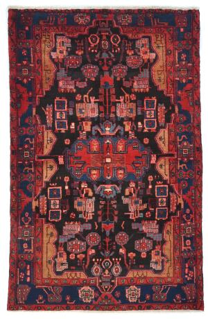 Vintage Tribal Plum 5X8 Nahavand Persian Rug