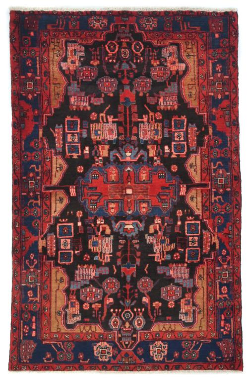 Vintage Tribal Plum 5X8 Nahavand Persian Rug