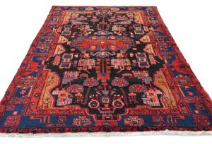 Vintage Tribal Plum 5X8 Nahavand Persian Rug