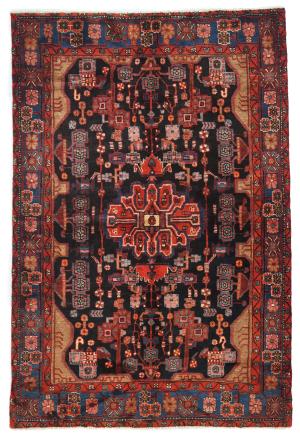 Vintage Tribal Plum 5X8 Nahavand Persian Rug