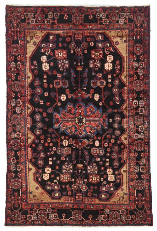 Vintage Tribal Plum 5X8 Nahavand Persian Rug