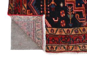 Vintage Purple-navy Pictorial Tribal 4'11X8'3 Hamedan Persian Rug