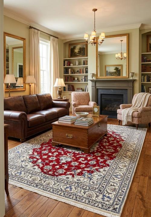 Red Vintage Classic 6X8 Traditional Nain Tabas Persian Oriental Rug