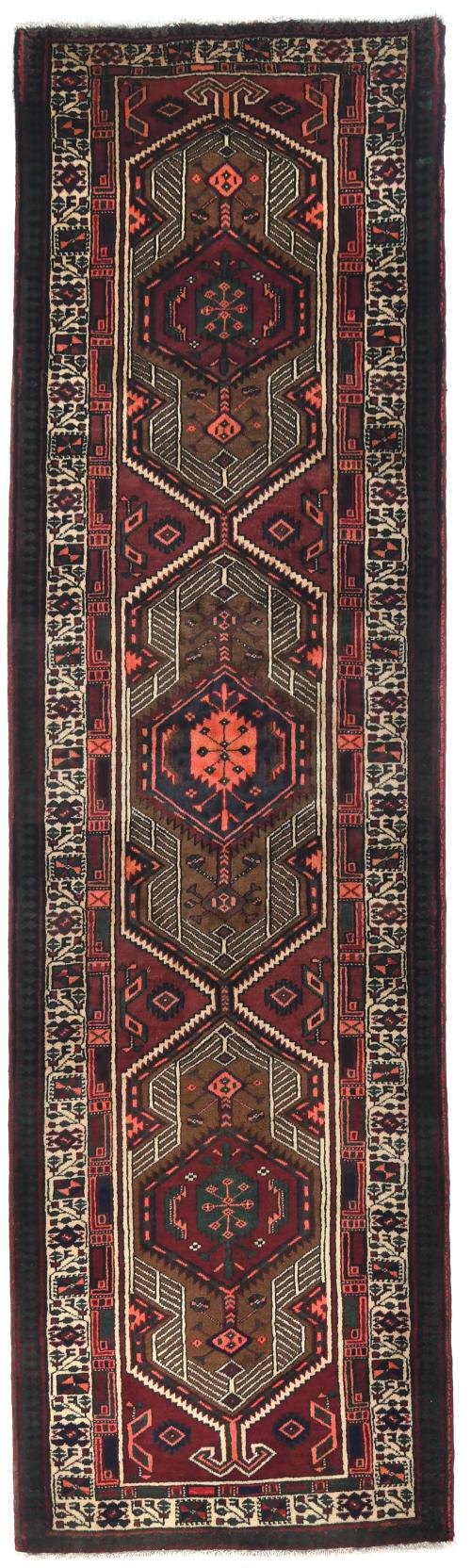 Vintage Red Tribal 3X11 Meshkin Persian Runner Rug