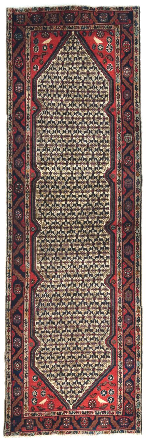 Vintage Cream Tribal 3X10 Koliaie Persian Runner Rug