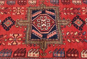 Vintage Red Tribal 4X10 Heriz Persian Runner Rug