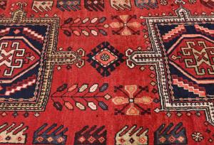 Vintage Red Tribal 4X10 Heriz Persian Runner Rug
