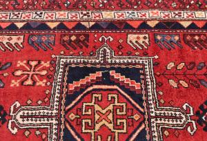 Vintage Red Tribal 4X10 Heriz Persian Runner Rug