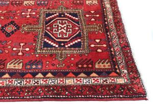 Vintage Red Tribal 4X10 Heriz Persian Runner Rug