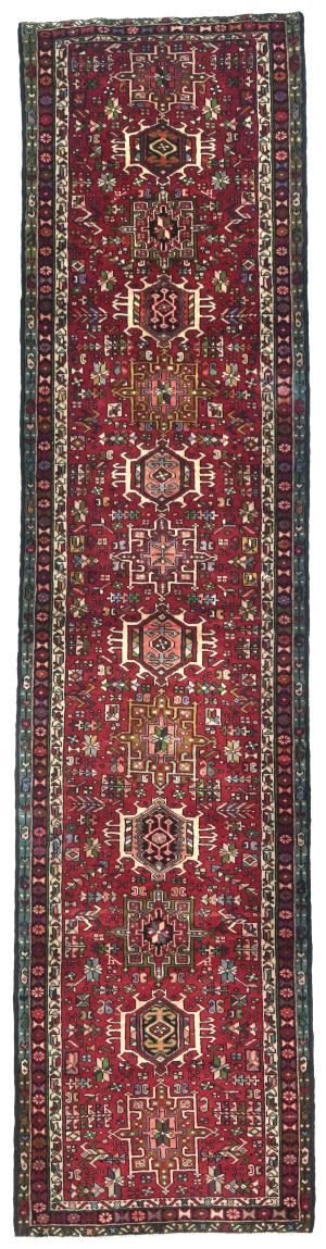 Vintage Red Tribal 3X13 Karajeh Persian Runner Rug