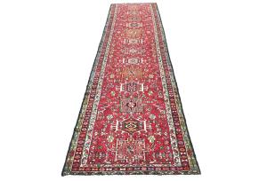 Vintage Red Tribal 3X13 Karajeh Persian Runner Rug