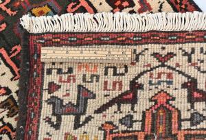 Vintage Cream Tribal 2X3 Karajeh Persian Rug