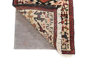 Vintage Cream Tribal 2X3 Karajeh Persian Rug