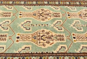 Vintage Light Green Tribal 2X3 Turkoman Persian Oriental Rug
