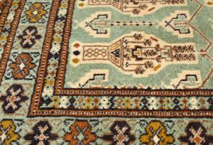 Vintage Light Green Tribal 2X3 Turkoman Persian Oriental Rug