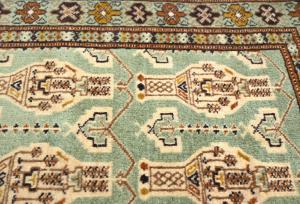 Vintage Light Green Tribal 2X3 Turkoman Persian Oriental Rug