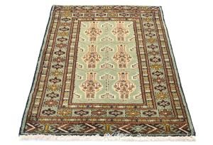 Vintage Light Green Tribal 2X3 Turkoman Persian Oriental Rug