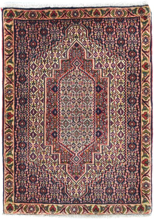 Vintage Cream Geometric 2X3 Bidjar Persian Rug