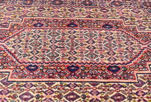 Vintage Cream Geometric 2X3 Bidjar Persian Rug