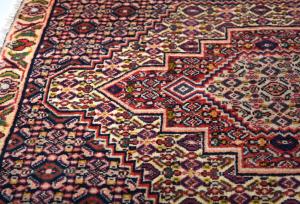 Vintage Cream Geometric 2X3 Bidjar Persian Rug