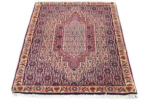 Vintage Cream Geometric 2X3 Bidjar Persian Rug