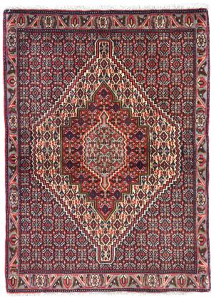 Vintage Purple-navy Geometric 2'6X3'3 Bidjar Persian Rug