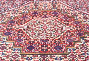 Vintage Purple-navy Geometric 2'6X3'3 Bidjar Persian Rug