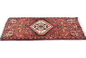 Vintage Red Tribal 2X3 Karajeh Persian Rug