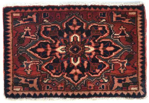 Vintage Red Tribal 1'2x1'11  Heriz Persian Oriental Rug