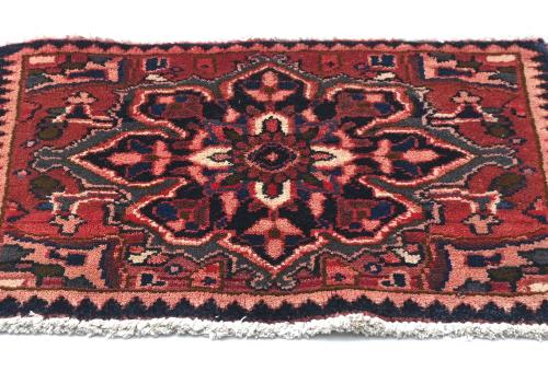 Vintage Red Tribal 1'2x1'11  Heriz Persian Oriental Rug