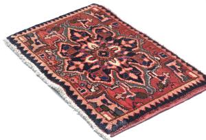 Vintage Red Tribal 1'2x1'11  Heriz Persian Oriental Rug