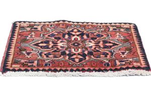 Vintage Red Tribal 1'2x1'11  Heriz Persian Oriental Rug