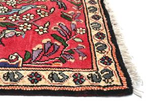 Vintage Red Pictorial 2X3 Hamedan Persian Rug
