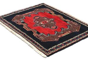 Vintage Red Geometric 2'6X3'5  Hamedan Persian Rug