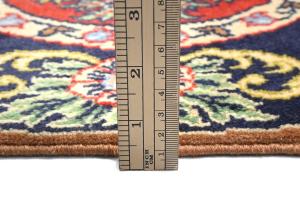 Vintage Red Floral 2x3 Ghom Kashan Persian Rug