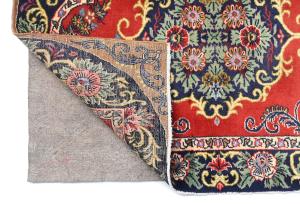 Vintage Red Floral 2x3 Ghom Kashan Persian Rug