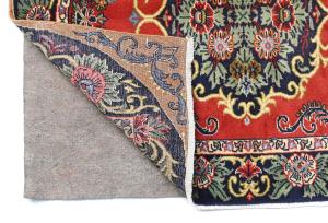 Vintage Red Floral 2X3 Ghom Kashan Persian Rug