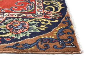 Vintage Red Floral 2X3 Ghom Kashan Persian Rug