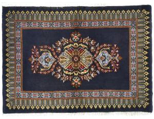 Purple-navy Vintage Floral 2'6x3'5  Kashan Persian Oriental Rug