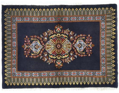 Purple-navy Vintage Floral 2'6x3'5  Kashan Persian Oriental Rug
