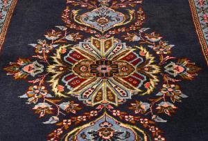 Purple-navy Vintage Floral 2'6x3'5  Kashan Persian Oriental Rug