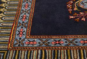 Purple-navy Vintage Floral 2'6x3'5  Kashan Persian Oriental Rug