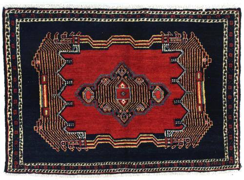Vintage Red Geometric 2'6X3'7 Hamedan Persian Rug