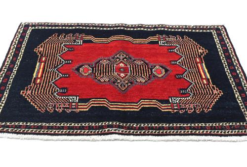 Vintage Red Geometric 2'6X3'7 Hamedan Persian Rug