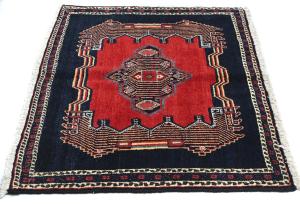 Vintage Red Geometric 2'6X3'7 Hamedan Persian Rug