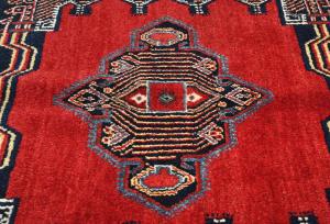 Vintage Red Geometric 2'6X3'7 Hamedan Persian Rug