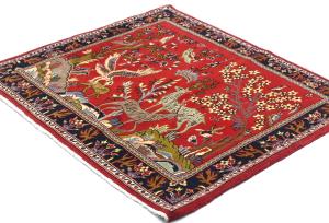 Red Vintage 2'9x3'2 Kashan Persian Oriental Rug